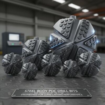 Steel Body PDC Drill Bits Drilling Well Bits Size Range 6 1 4 Inch To 17 1 2 Inch Engineered For Long Lasting Performance